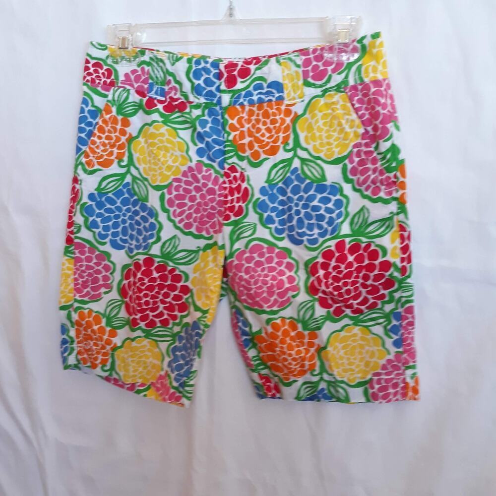 Lilly Pulitzer Bright Floral Bermuda Shorts Size 0 Resort Fit Style 91633